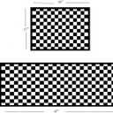 2 Piece Carpet Rubber Backing Non-Slip Kitchen Mat Doormat Area Rugs (17"x23"+17"x47", Black Mosaic)