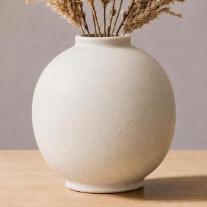 White Ceramic Vase, Rustic, 7.5 Inch