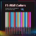 2 in 1 Dueling Lightsaber 15 RGB Colors Changeable 3 Modes with Fx Battle Sound Metal Hilt Light Sabers for Adults Kids Halloween Cosplay, Small