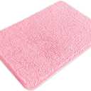 Pink Bathroom Rugs  Absorbent and Washable Bath Mat, Non-Slip, Thick Soft Chenille Bath Rugs for Bathroom Floor, Shower, Sink - 17" x 24"