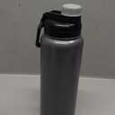 Amazon Basics Large Stainless Steel Insulated Water Bottle, Spout Lid, 30.1 ounces, Gray