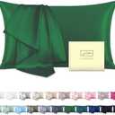 Mulberry Silk Pillow Cases Standard Size Silk Pillowcase with Zipper Soft Breathable Smooth Cooling Satin Silk Pillow Covers for Sleeping for Hair and Skin (Olive Green,20"X 26",1Pcs)