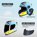 TRIANGLE Kids Motorcycle Helmets Youth Full Face Helmet Lightweight with 2 Visors DOT Approved