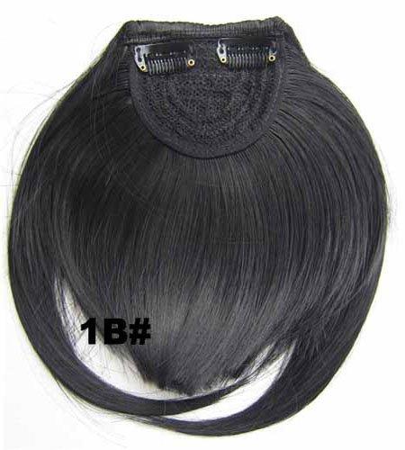 Black Short Front Blunt Fake bangs Clip In Bang Fringe Hair traight Synthetic Hairpiece 34 Colors 1B 6inches
