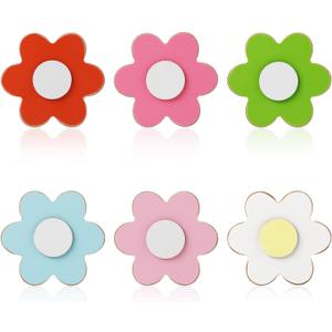 6 Pcs Daisy Decorations, Colorful Daisy Tiered Tray Decorations Table Centerpiece Farmhouse Rustic Wooden Daisy Flower Decor Set for Spring Summer Holiday Party Home