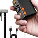 Mini Bike Pump, Portable Bicycle Electric Pump for Fast Inflation, 130PSI Portbale Bike Pump with Gauge for City Bike, Road Bike, Mountain Bike, Motorcycle and Balls