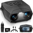 Night Vision Goggles, Night Vision Binoculars for Adults, 5000mAh Rechargeable Infrared Binoculars with 3'' Large Screen, 10X Digital Zoom External Flashlight for Camping