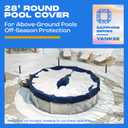 Winter Pool Cover 28 ft Round for Above Ground | Extra Thick & Durable Above-Ground Pool Cover | Sapphire Series of Premium Cold- and UV-Resistant Pool Cover | by Yankee Pool Pillow