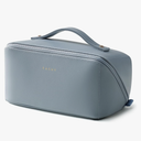 EACHY Travel Makeup Bag, Large Capacity Cosmetic Bag for Women, Waterproof PU Leather, Flat Open Portable Toiletry Bag for Skincare, Brushes & Travel Essentials