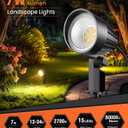 MEIKEE 7W LED Landscape Lights, 12V/24V Low Voltage Landscape Lighting IP66 Outdoor Spotlights Warm White Garden Lights with Connectors for Pathway Yard Patio 12 Pack