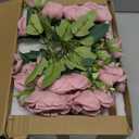 Flower Table Centerpiece - Dining Table Centerpiece Decor Set of 3 Fake Peonies in Ceramic Vases & Wood Tray Modern for Kitchen Island Living Room Coffee Table Home Decor (Dusty Pink)