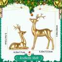 XMGZQ 2 Pack Resin Christmas Reindeer Figurines Deer Statues Elk Sculpture Deer Ornaments for Living Figurine Statues TV Cabinet Home Office Wine Cabinet Decoration (Gold)