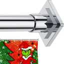 Chrome Shower Curtain Rod Spring Tension 30 to 80 Inch,1 Inch Diameter Adjustable Shower Rods for Bathroom,No Drilling