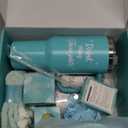 Birthday Gifts for Women, Valentines Day Gifts for Her, Self Care Get Well Soon Gift Baskets for Mom Sister Wife Girlfriend, Ocean Relaxing Spa Care Package w/Blanket 40 OZ Tumbler - Mothers Day