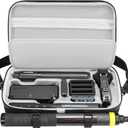 AMAZEAR Carrying Case for Insta360 X5 X4 Air Accessories, Portable Insta 360 X5 Action Camera Waterproof Travel Bag with Shoulder Strap, Compatible with Insta360 X4 Air, 3M 9.8ft Selfie Stick, Black