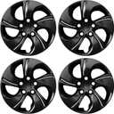 4-Pack 15 Inch Hubcaps Compatible with Honda Civic 2013 2014 2015, Wheel Covers Skins, 44733-TR3-A00, Please Watch the Installation Video (Bright Black Color)