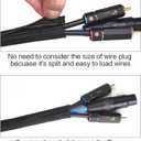 Alex Tech 25ft - 1/2 inch Cord Protector Wire Loom Tubing Cable Sleeve Split Sleeving For USB Cable Power Cord Audio Video Cable Protect Cat From Chewing Cords - Black