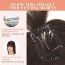 Hairro Human Hair Toppers with Wispy Bangs, 3D 360° Seamless Real Hair Toppers, Hand-Tied with 3.5"x4.7" U-shaped Base, Clip-In Hairpieces to Add Volume on Top, 12 Inch Dark Brown