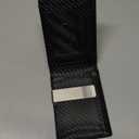 RUNBOX Mens Slim Wallet with Money Clip RFID Blocking Bifold Credit Card Holder for Men with Gift Box (Carbon Black)