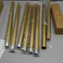 M10 Threaded Extension Poles, 5 PCS 12-inch & 10 PCS 6-inch Lighting Fixture Downrods Stems & 180 Degrees Sloped Ceiling Adapter Kits for Pendant Light, Island Lighting, Chandeliers (Brass)