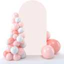 bricia Wedding Arch Backdrop Stand Cover, 6.6FT Double Sided Stretchy Arch Cover Fitted Wedding Birthday Party Banquet Decoration (Blush Pink 79.2''Lx39.6''W)