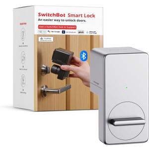 SwitchBot Smart Lock, Bluetooth Electronic Deadbolt, Keyless Entry Door Lock for Front Door, Compatible with WiFi Bridge (Sold Separately), Fits Your Existing Deadbolt,for Airbnb Vacation Rentals