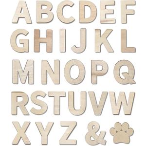182 Pieces 2-1/2 Inch (2.5") Wooden Letters Craft Wood Letter Unfinished Alphabets with Extras Wall Decor