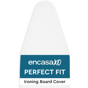 Encasa XO Ironing Board Cover and Pad 42"x14" - Thick 2mm Foam Padding, Drawstring Tightening & Lock, Heat Reflective, Scorch & Stain Resistant, Medium Ironing Board - White