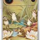 Frog Concert Case for iPhone 17 Pro,Cute Frog Musician Set Pattern for Boys Girls,Trendy Cool Soft TPU Bumper Cover for iPhone 17 Pro