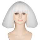 Miss U Hair Short Kinky Straight Taro Wig Women Fashion Party Hair Cosplay Wig White Color (11.42 Inch)