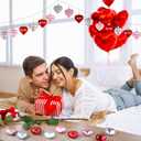 Geosar 30 Pack Conversation Heart Ornaments Valentines Day Decorations, Glitter Matte Heart Shaped Hanging Baubles for Christmas Tree Wedding Home Decor (Red,Silver,Pink)