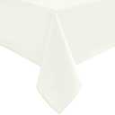 Hiasan Ivory Tablecloth for Rectangle Tables - Waterproof and Spillproof Washable Fabric Table Cloth for Dining Room Kitchen, 70 x 120 Inch