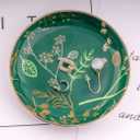 Jewelry Ring Dish Tray Boho Ceramic Decorative Trinket Dish Organizer for Rings Earrings Necklaces Bracelet Watch Keys Plate Small Round Ring Holder Gift for Women Engagement (Green)