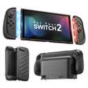 JSAUX Split Every Day Case for Switch 2, TPU Middle Frame & PC Front Cover, Dockable, Non-Slip Ergonomic Grip, 8 Game Card Storage, Includes Adjustable Stand, Drop Protection - PC0123B