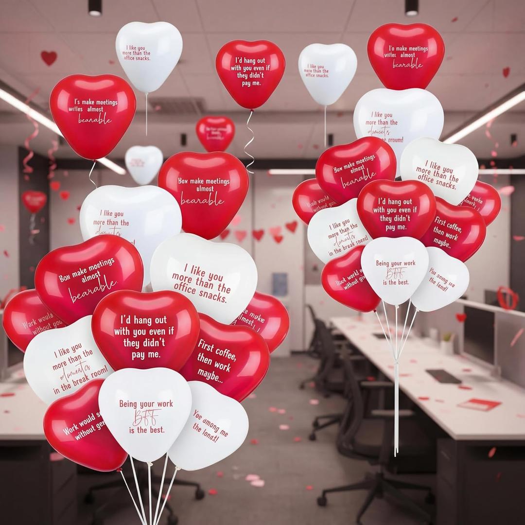 2 x 80 Set Valentine's Day Office Decor for Employees Staff Funny Work Decorations Celebrate Team Bonding for Workplace Coworker Office (Heart)