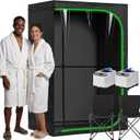 Portable Steam Sauna Tent for Home, Full Body Relaxation, Fast Heating, Foldable Indoor Sauna (Double Square, Polyester + PVC)