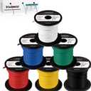 12 Gauge Wire 600FT, 12 AWG Auto Wire 100ft Each Spool, 6 Colors Copper Clad Aluminium Low Voltage Electrical 12 Gauge, Hookup Kit for Breadboard/Automotive/DIY/Battery