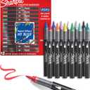 Sharpie Creative Markers, Water-Based Acrylic, Brush Tip, Assorted Colors, 12 Count Arts & Crafts, Kids Activity, School Classroom; Works on Paper, Metal, Wood, Ceramic, Glass, Rock, Canvas