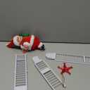 Animated Climbing Santa Claus Doll with Ladder, Electric Santa Christmas Decoration with Music, Battery Operated Hanging Santa Figure for Home, Tree & Holiday Party Decor