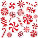 19Pcs Christmas Fridge Magnets Candy Cane Refrigerator Magnets Red White Xmas Magnetic Stickers for Winter Holiday Home Office School Decoration