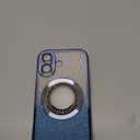 Misscase for iPhone 17 Magnetic Glitter Case Compatible with MagSafe,Full Protection Slim Shockproof Anti-Scratch Case with Camera Lens Protector Plating Bling Dust-Proof Net for Women Blue