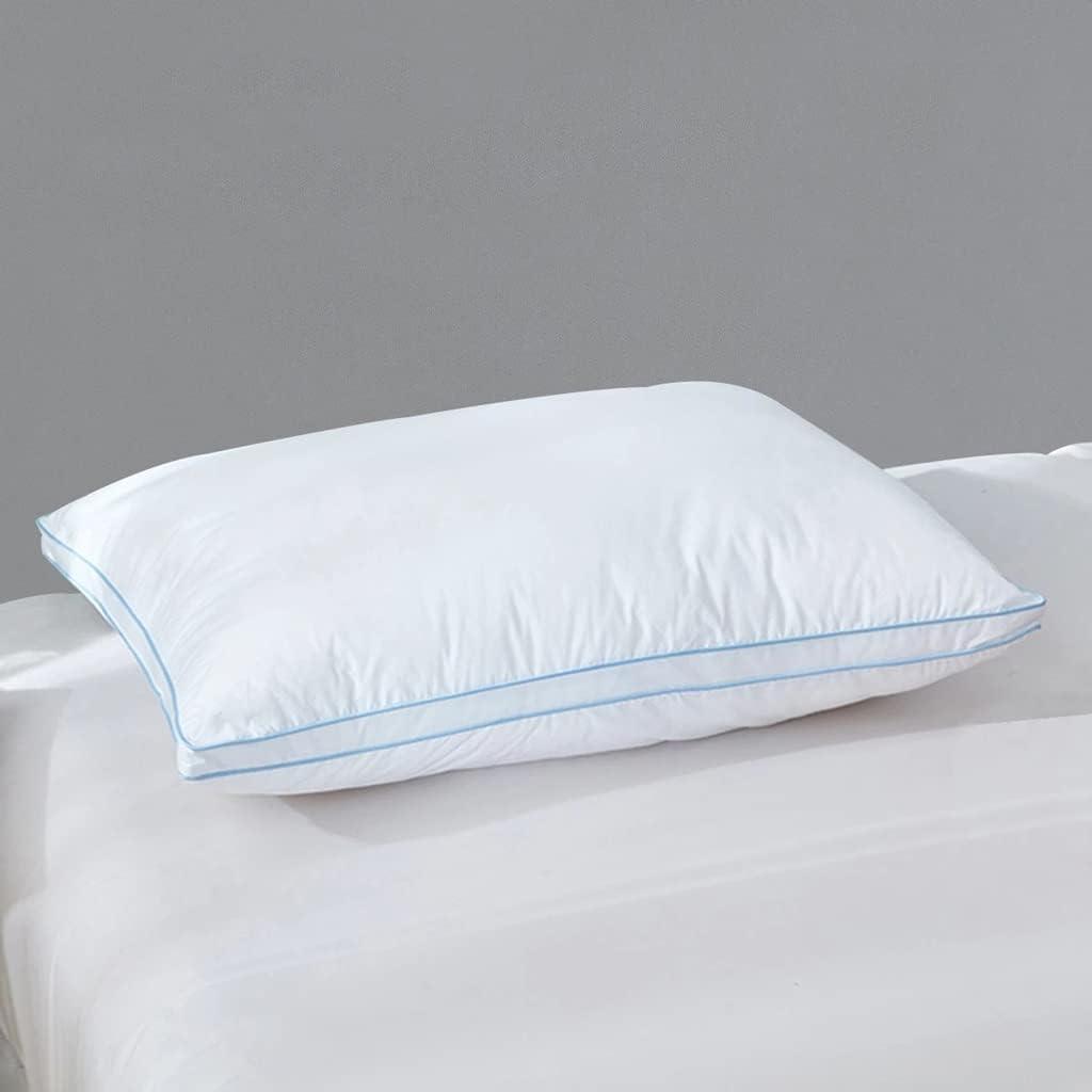 Neck Pillows for Sleeping Neck Protection Bed Pillows Cotton Shell Soft and Fluffy (48*74 CM, One Color)