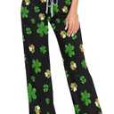 Cindly Women's Pajama Pant Lightweight Lounge Bottoms Sleepwear Drawstring Palazzo Wide Leg PJ, S