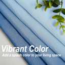 Ombre Chiffon Sheer Curtains Blue for Living Room Gradient Crinkle Semi Voile Curtain Panels for Bedroom Light Filtering Window Drapes for Office, Patio, Holiday Decor, Rod Pocket, 52"Wx95"L, 2 Pcs