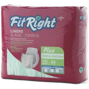 FitRight Plus Liners, Heavy Absorbency, 13 x 30, 20 Count(Pack of 4)