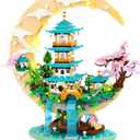 4288PCS Light-Up Micro Architecture Chinese Moon Palace Building Block Set, 11.6"x7.2"x3.3"