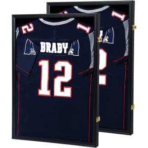 IHEIPYE Jersey Frame Display Case 2 Pack - Large Sport Jersey Shadow Box with UV Protection Acrylic for Baseball, Basketball, Football, Soccer, Hockey, Shirt and Uniform