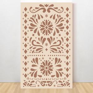 Newwiee 5x7ft Cielito Lindo Vertical Backdrop Cover Photography Background Mexican Arch Cover Talavera Party Decoration for Cielito Lindo Baby Shower Wedding Bridal Shower(Light Brown,Classic Style)