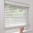 2 Inch Solid Wood Cordless Blinds for Indoor Windows, 29" W x 48" H-White