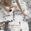 Area Rugs for Living Room: 10x14 Abstract Washable Rug Modern Neutral Large Soft Stain Resistant Non-Slip Backing Machine Table for Bedroom Dining Room Indoor Home Office Carpet - Black Grey